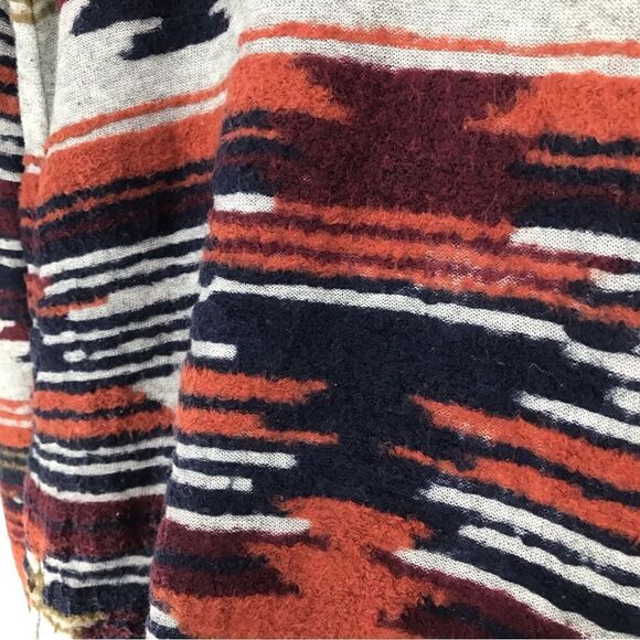 Lucky Brand Gray Orange Blue Southwest Tribal Pattern Waterfall Cardigan - Picture 10 of 12